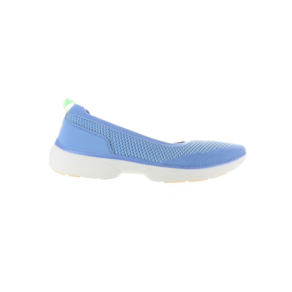 Vionic Slip-On Mesh Flats in Light Blue with White Sole